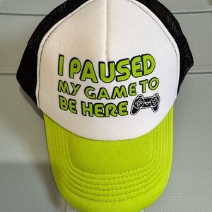 White and Green Gaming Cap Gamers Hat birthday boy